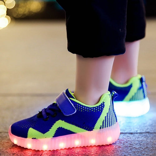 Child Charging Usb Led Light Sneakers Girl Hook