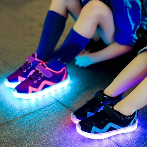 Child Charging Usb Led Light Sneakers Girl Hook